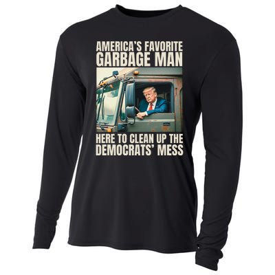 Trump AmericaS Favorite Garbage Man Trump In Trash Truck Cooling Performance Long Sleeve Crew