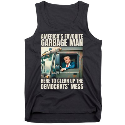 Trump AmericaS Favorite Garbage Man Trump In Trash Truck Tank Top