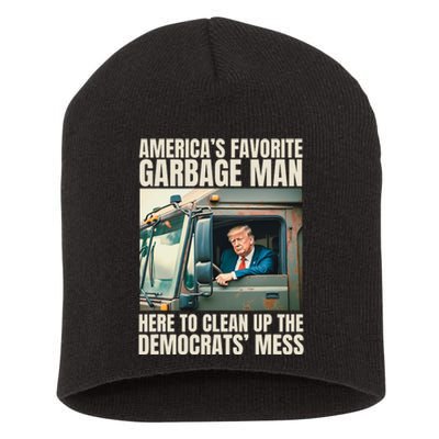 Trump AmericaS Favorite Garbage Man Trump In Trash Truck Short Acrylic Beanie