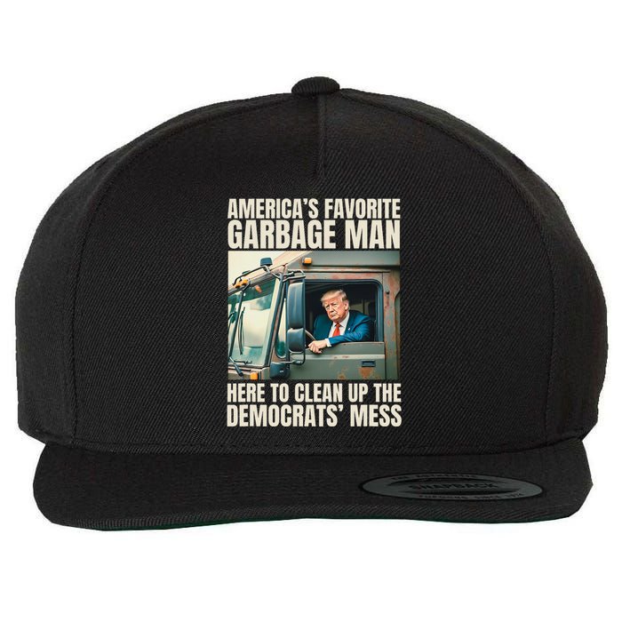 Trump AmericaS Favorite Garbage Man Trump In Trash Truck Wool Snapback Cap