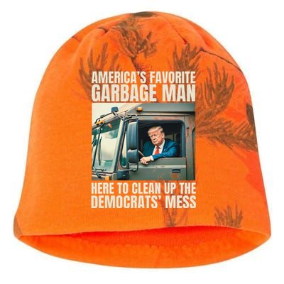 Trump AmericaS Favorite Garbage Man Trump In Trash Truck Kati - Camo Knit Beanie