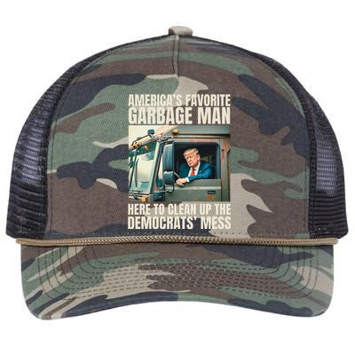 Trump AmericaS Favorite Garbage Man Trump In Trash Truck Retro Rope Trucker Hat Cap