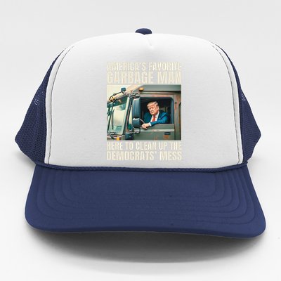 Trump AmericaS Favorite Garbage Man Trump In Trash Truck Trucker Hat