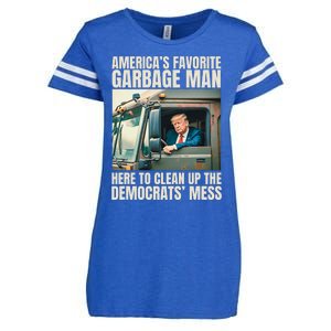 Trump AmericaS Favorite Garbage Man Trump In Trash Truck Enza Ladies Jersey Football T-Shirt