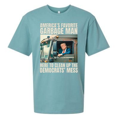 Trump AmericaS Favorite Garbage Man Trump In Trash Truck Sueded Cloud Jersey T-Shirt