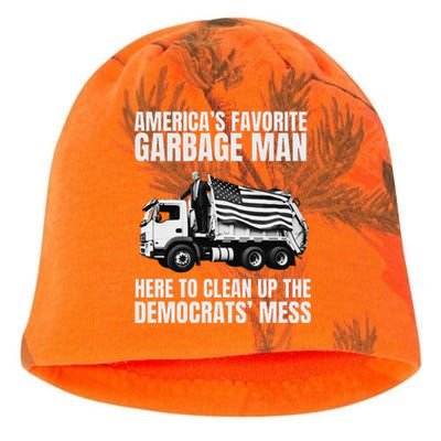 Trump AmericaS Favorite Garbage Man Trash Truck Photo Maga Kati - Camo Knit Beanie