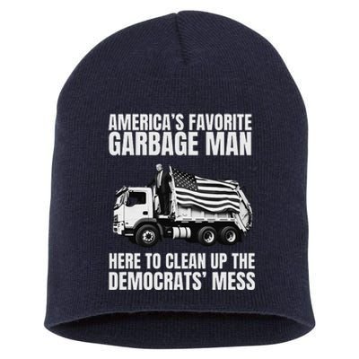 Trump AmericaS Favorite Garbage Man Trash Truck Photo Maga Short Acrylic Beanie