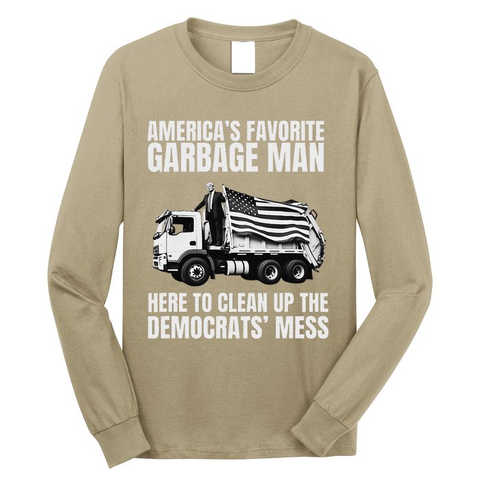 Trump AmericaS Favorite Garbage Man Trash Truck Photo Maga Long Sleeve Shirt