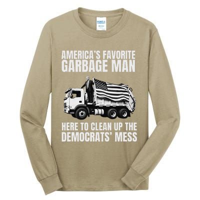 Trump AmericaS Favorite Garbage Man Trash Truck Photo Maga Tall Long Sleeve T-Shirt