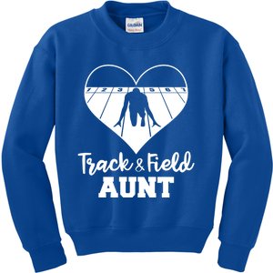 Track And Field Aunt Heart Funny Athletic Gift Kids Sweatshirt