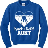 Track And Field Aunt Heart Funny Athletic Gift Kids Sweatshirt