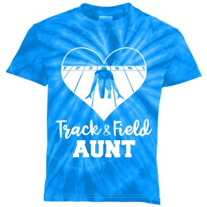 Track And Field Aunt Heart Funny Athletic Gift Kids Tie-Dye T-Shirt