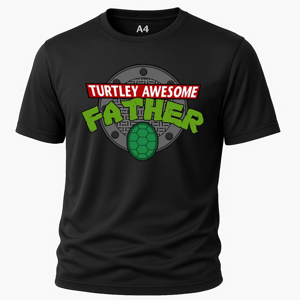 Turtley Awesome Father Awesome Fathers Day Cooling Performance Crew T-Shirt