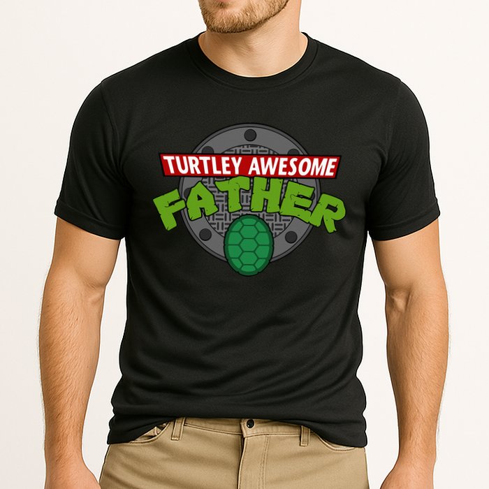 Turtley Awesome Father Awesome Fathers Day Cooling Performance Crew T-Shirt