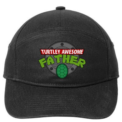 Turtley Awesome Father Awesome Fathers Day 7-Panel Snapback Hat