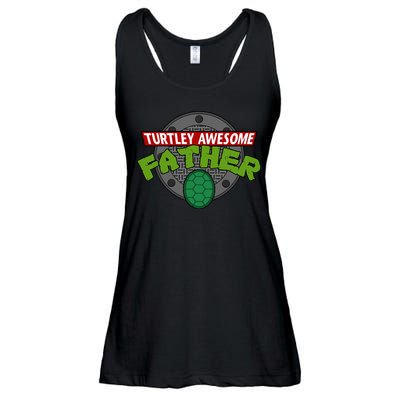Turtley Awesome Father Awesome Fathers Day Ladies Essential Flowy Tank