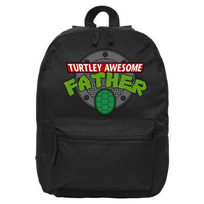Turtley Awesome Father Awesome Fathers Day 16 in Basic Backpack