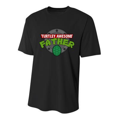 Turtley Awesome Father Awesome Fathers Day Youth Performance Sprint T-Shirt