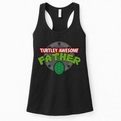 Turtley Awesome Father Awesome Fathers Day Womens Tank Top