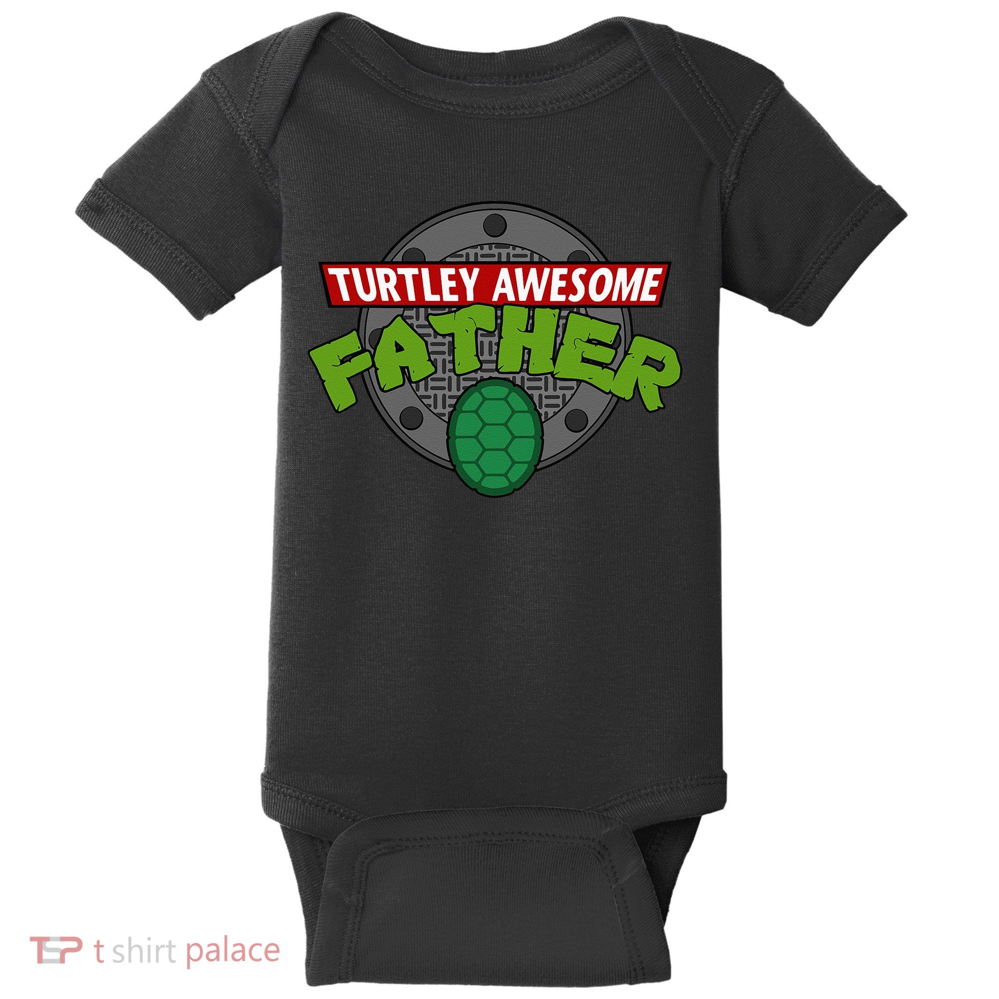 Turtley Awesome Father Awesome Fathers Day Baby Bodysuit