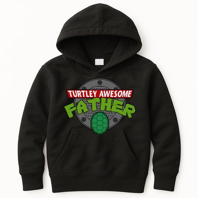 Turtley Awesome Father Awesome Fathers Day Kids Hoodie