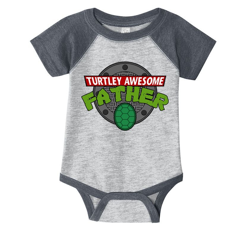 Turtley Awesome Father Awesome Fathers Day Infant Baby Jersey Bodysuit