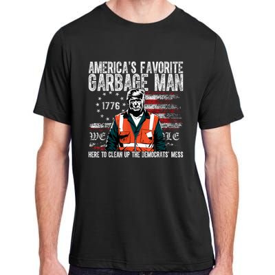 Trump AmericaS Favorite Garbage Man Trump In Trash Truck Adult ChromaSoft Performance T-Shirt