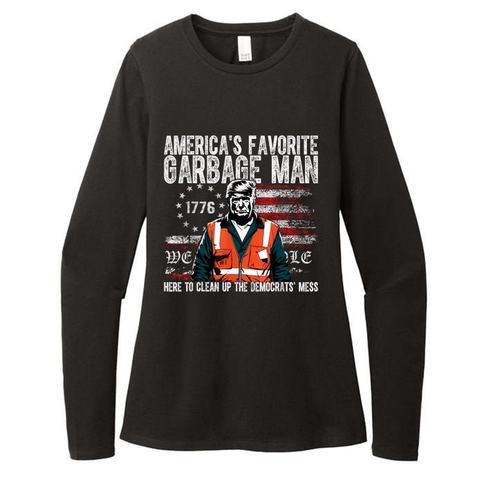 Trump AmericaS Favorite Garbage Man Trump In Trash Truck Womens CVC Long Sleeve Shirt