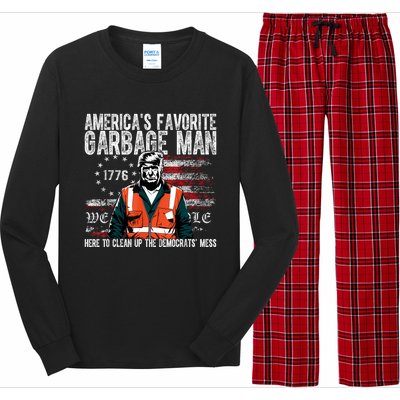 Trump AmericaS Favorite Garbage Man Trump In Trash Truck Long Sleeve Pajama Set