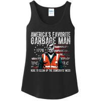 Trump AmericaS Favorite Garbage Man Trump In Trash Truck Ladies Essential Tank