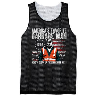 Trump AmericaS Favorite Garbage Man Trump In Trash Truck Mesh Reversible Basketball Jersey Tank