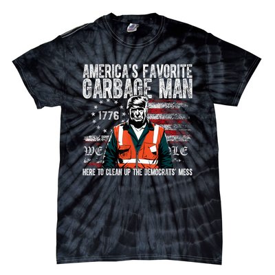 Trump AmericaS Favorite Garbage Man Trump In Trash Truck Tie-Dye T-Shirt