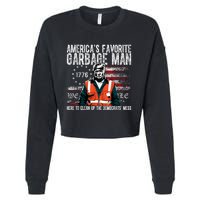 Trump AmericaS Favorite Garbage Man Trump In Trash Truck Cropped Pullover Crew