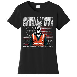 Trump AmericaS Favorite Garbage Man Trump In Trash Truck Women's T-Shirt