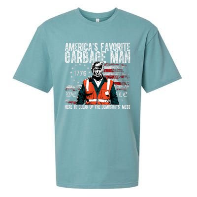 Trump AmericaS Favorite Garbage Man Trump In Trash Truck Sueded Cloud Jersey T-Shirt