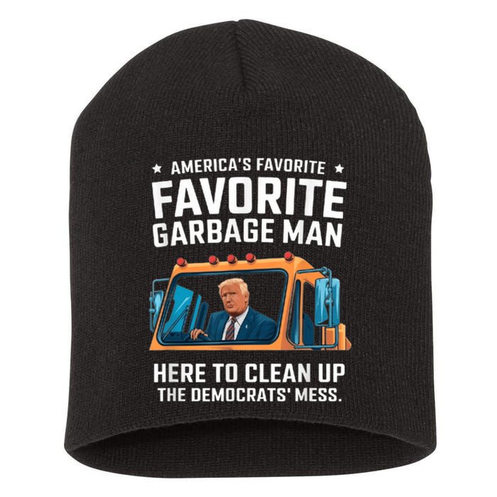 Trump AmericaS Favorite Garbage Man Trump In Trash Truck Short Acrylic Beanie