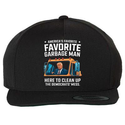 Trump AmericaS Favorite Garbage Man Trump In Trash Truck Wool Snapback Cap