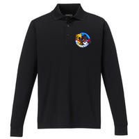 Taiwan Air Force Badge Blue Performance Long Sleeve Polo