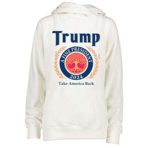 Trump A Fine President 2024 Take America Back Womens Funnel Neck Pullover Hood