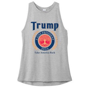 Trump A Fine President 2024 Take America Back Ladies PosiCharge Tri-Blend Wicking Tank