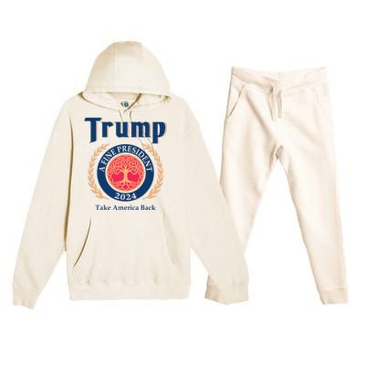 Trump A Fine President 2024 Take America Back Premium Hooded Sweatsuit Set