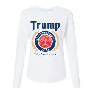 Trump A Fine President 2024 Take America Back Womens Cotton Relaxed Long Sleeve T-Shirt