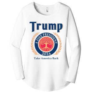 Trump A Fine President 2024 Take America Back Women's Perfect Tri Tunic Long Sleeve Shirt