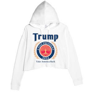 Trump A Fine President 2024 Take America Back Crop Fleece Hoodie