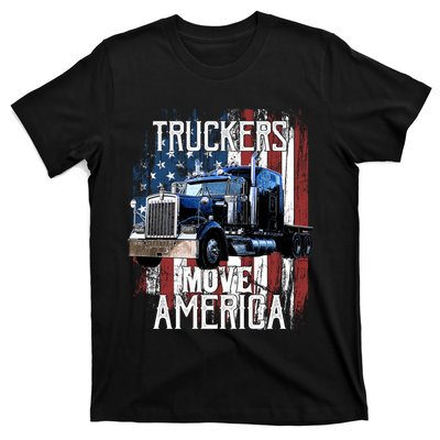 Trucker American Flag Truck Driver Gift T-Shirt