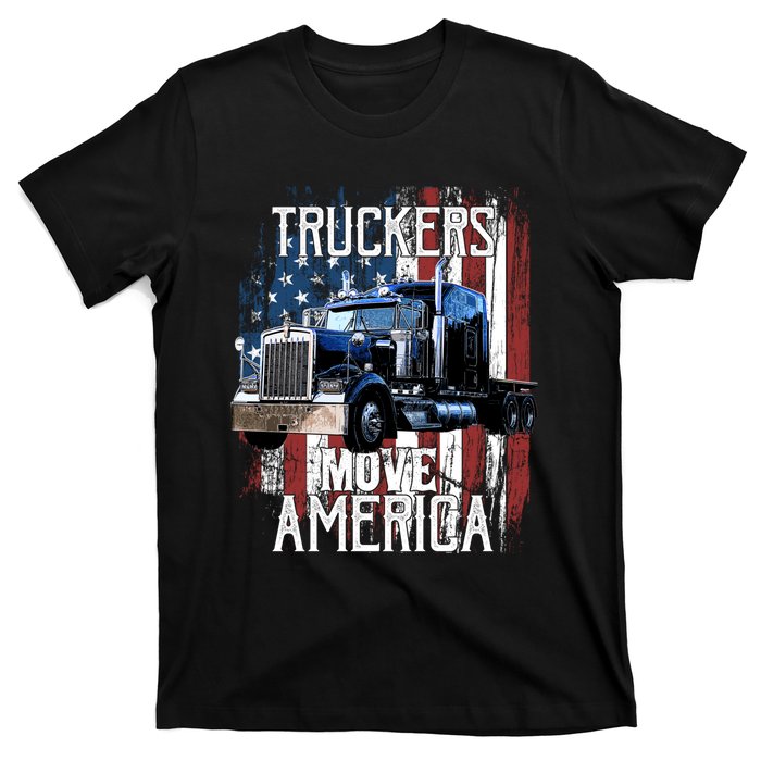 Trucker American Flag Truck Driver Gift T-Shirt