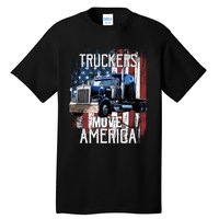 Trucker American Flag Truck Driver Gift Tall T-Shirt