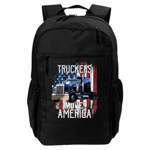 Trucker American Flag Truck Driver Gift Daily Commute Backpack