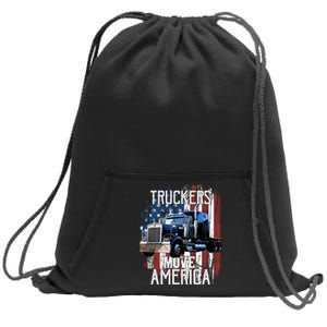 Trucker American Flag Truck Driver Gift Sweatshirt Cinch Pack Bag