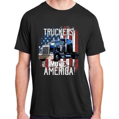 Trucker American Flag Truck Driver Gift Adult ChromaSoft Performance T-Shirt